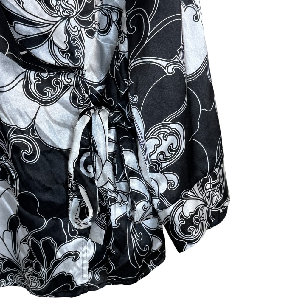 Cato Woman Black White Floral Print Wrap Style Blouse Shirt Top Plus Size 26 28W - Picture 5 of 13